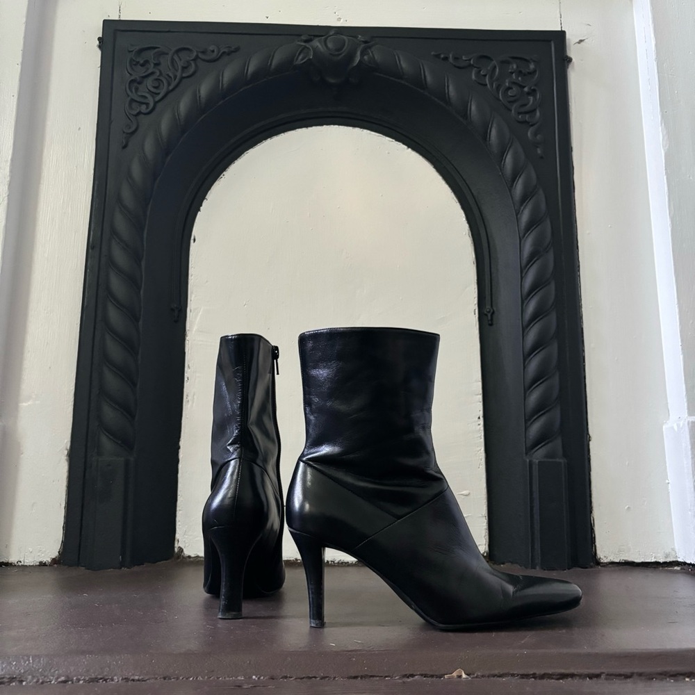 Elegant Black Leather Ankle Boots
